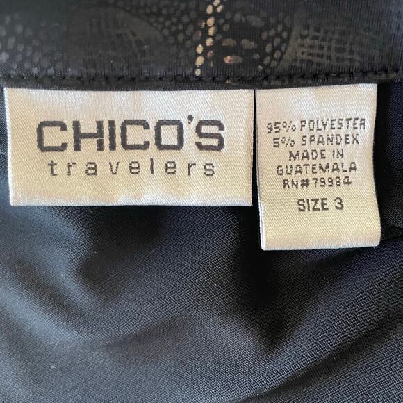 Chico's Travelers Zip Front Lightweight Jacket Reptile Snake Print Size XL/16 - Picture 7 of 8